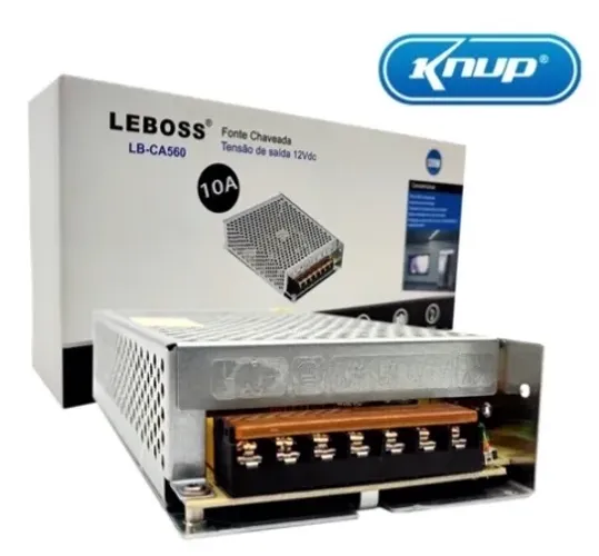 Fonte Chaveada 12v 10A Bivolt LB-CA560 para Cftv, Led & Automotivo
