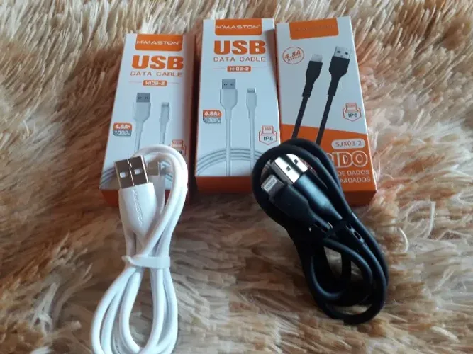 Cabo USB Carregador/ Cabo de Dados 4.8A/ iPhone/ V8/ Tipo-C/ H'Maston Original