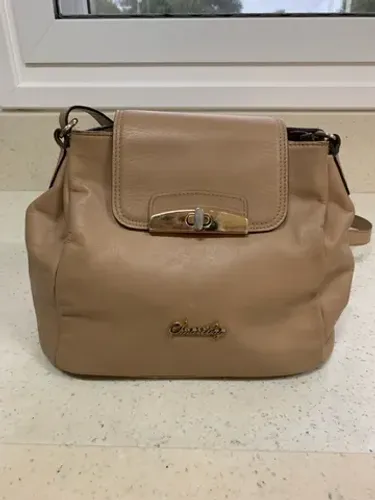 Bolsa couro bege smartbag