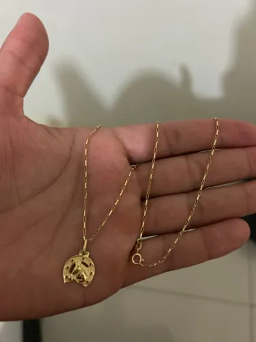 Corrente e ferradura 5g ouro 18k