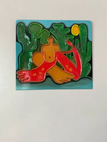 Quadro abstrato em relevo