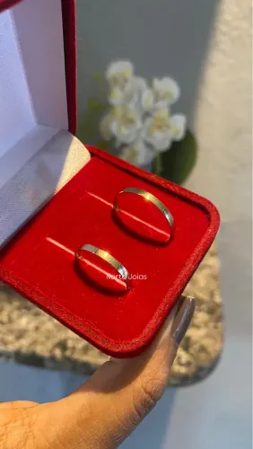 Par de Ouro 18K, Alianças de Casamento, 2mm