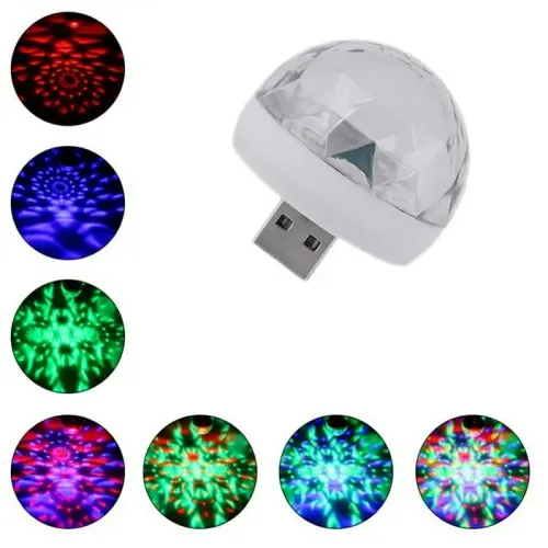 Mini Luminária USB Globo Cristal - Efeitos de Luz