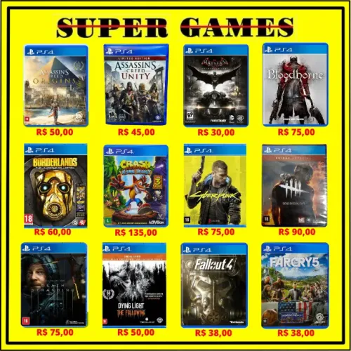 Jogos PS4 em até 6x sem juros, Loja física desde 2004, Próximo ao Metrô. 