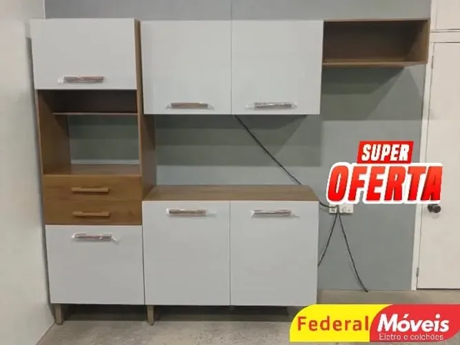 Armário Cozinha Off White 225cm MEGA OFERTA