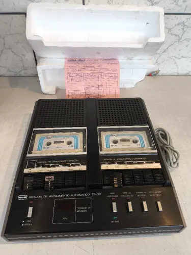 Secretaria eletrônica CCE TS20 vintage rara com nota fiscal da época 