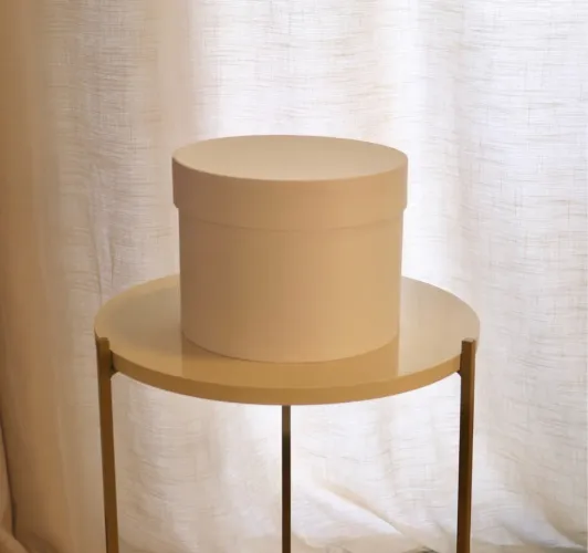 Caixa BOX Cartonada Redonda Branca