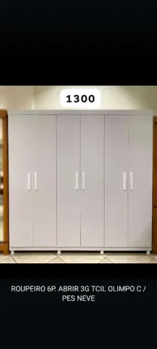 Guarda-Roupa 6 Portas Branco - Novo