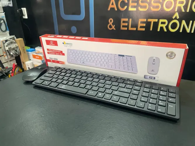 Promoção Kit Teclado e Mouse Sem Fio KBPOM KA-666 - Novo