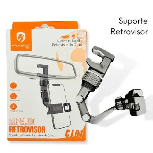 <br><br>Suporte Veicular para Celular de Espelho Retrovisor