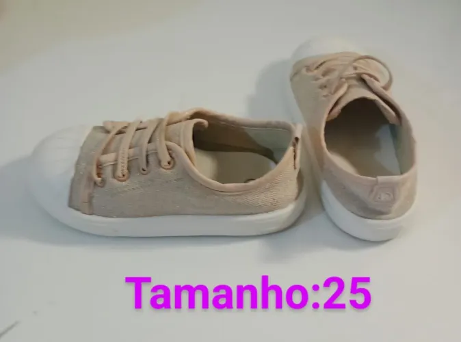 Tênis Infantil Bege Tamanho 25