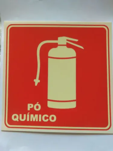 PLACA SINALIZAÇÃO PVC EXTINTOR PÓ QUÍMICO 20X20 