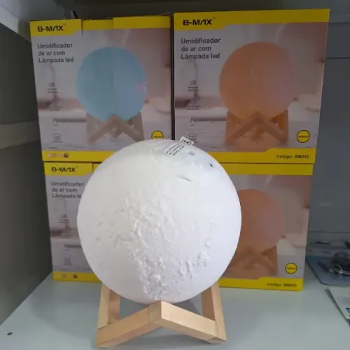 Abajur de Lua Led com Umidificador Ultrassônico