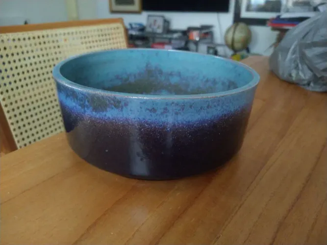 Bowl Decorativo Cerâmica Azul e Roxo