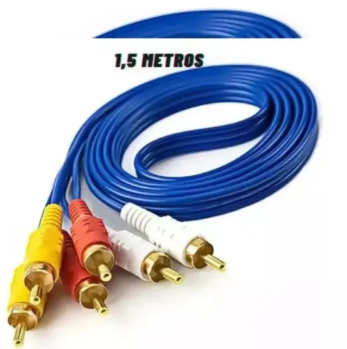 Cabo DVD Rca Audio E Video Av 1.5 Metros 3 rca X 3 rca
