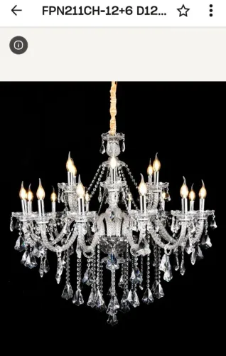 Lustre 18 braços de cristal novo