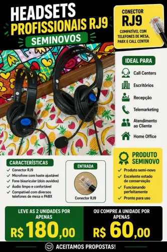 HEADSETS PROFISSIONAIS RJ9 - SEMINOVOS