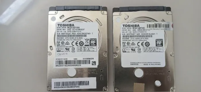 2 hds para notebook toshiba 500 gb, excelente estado