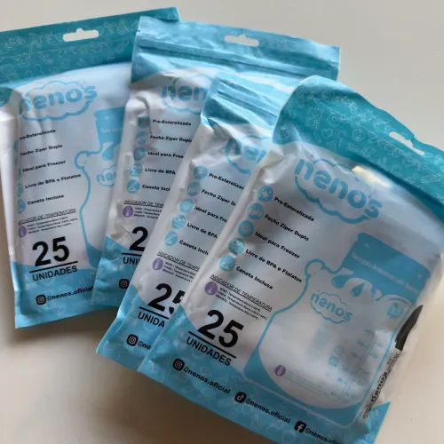 100 Sacos de armazenamento para leite materno 250ml