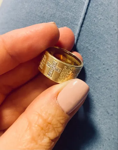 Anel ouro 18k nº17 com oração do pai nosso *leia o anúncio *