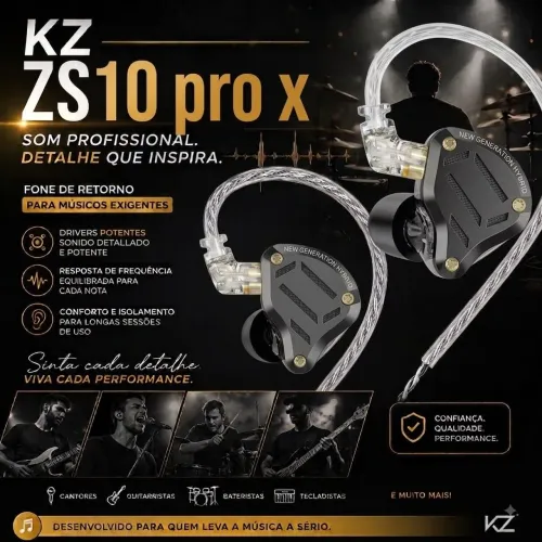 KZ ZS10 PRO X 10 Drivers + case a pronta entrega