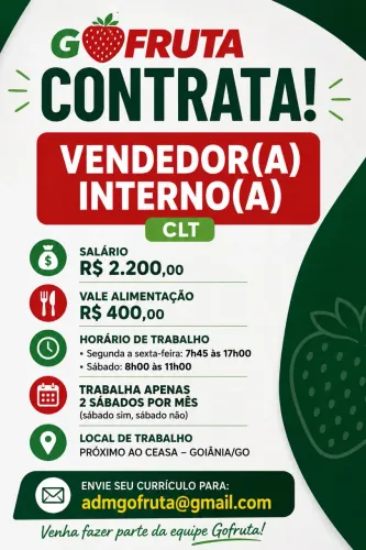 GOFRUTA CONTRATA - VENDEDOR(A) INTERNO(A)