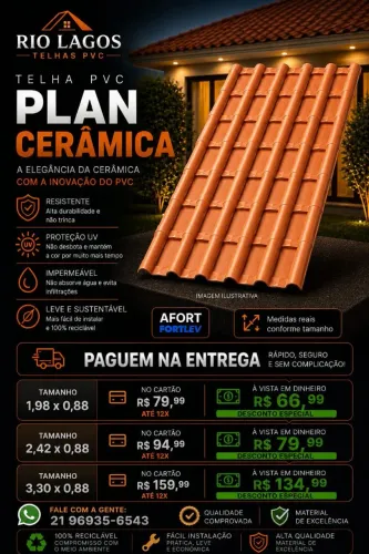 Telha de PVC modelo Plan Afort fortlev paguem na entrega