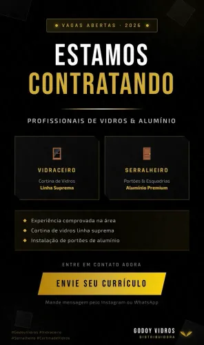 Contratamos vidraceiro/serralheiro