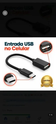 Cabo adaptador otg yipo c para usb femea pendrive mouse tablete notebook