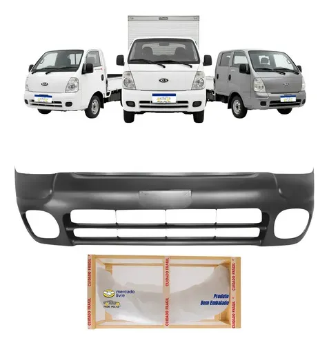Parachoque Dianteiro Kia Bongo 2006 2007 2008 09 10 11 2012 Preto Liso Para Pintura