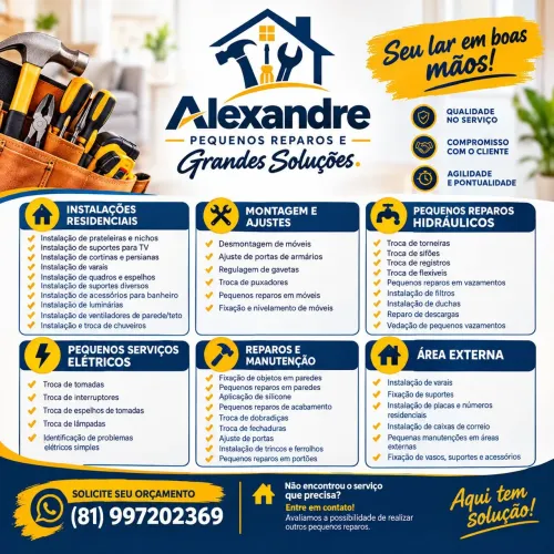 Marido de aluguel/ Pequenos reparos/ instalações /Carpina