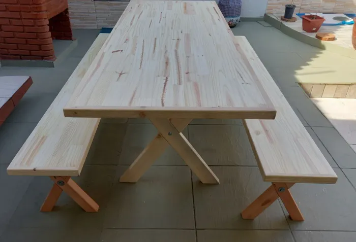 Mesa para Varandas 2 X 80 ( 4 bancos )