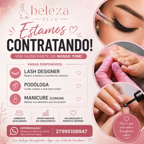 VAGAS PARA SALÃO DE BELEZA BEM MOVIMENTADO 