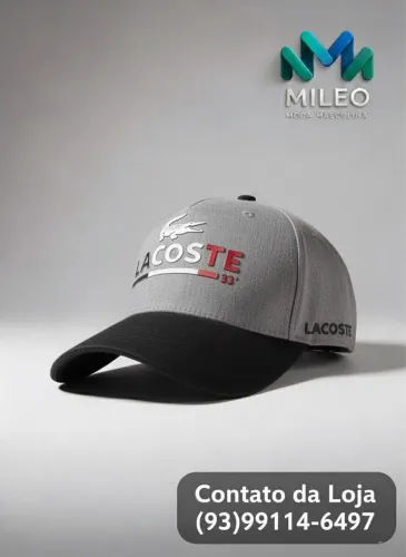Boné Lacoste Cinza 