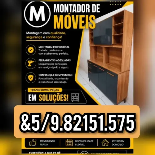 Montador de móveis na promoção