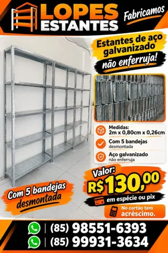 PRATELEIRA DE AÇO GALVANIZADO DIRETO DA FÁBRICA 