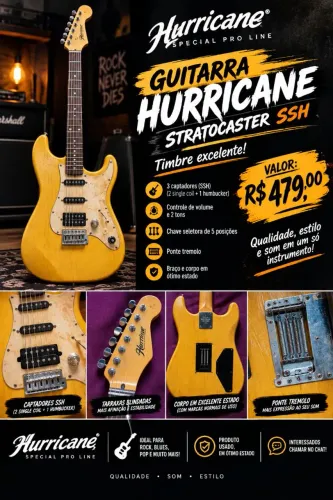Guitarra Hurricane SSH