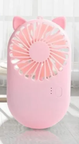Mini Ventilador USB Rosa Portátil