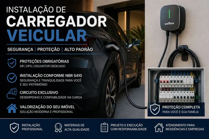Instalação de Carregador Veicular | Wallbox | Proteções Elétricas | Alto Padrão
