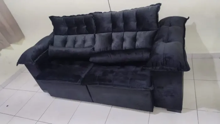 Sofá retrátil e reclinável charme 2m frete grátis