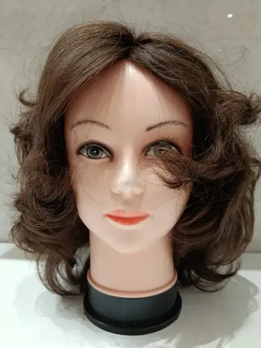 Peruca cabelo humano castanho virgem 