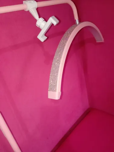 Luminária meia Lua Rosa com Glitter