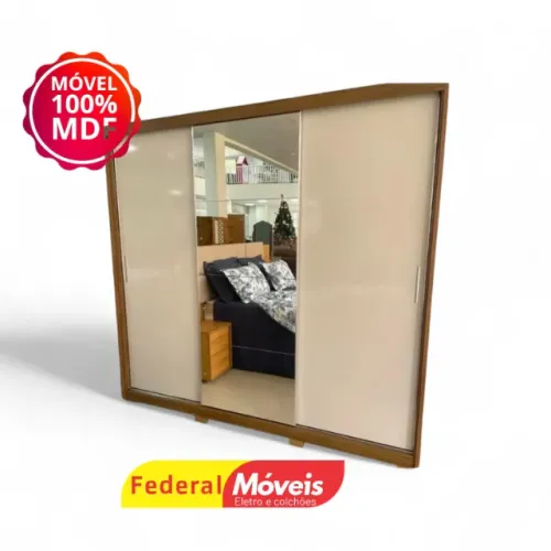 Guarda Roupa 100% MDF c/ Espelho 4 Gavetas 3 Portas - Promoção!