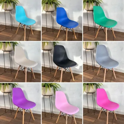 Cadeira Eames Eiffel pé em madeira