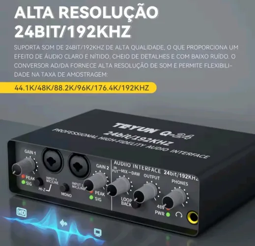 interface de áudio USB profissional Teyun Q-24 