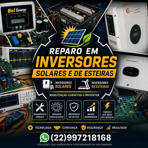 Serviços de reparos em inversores solares.