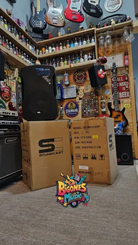 12x Sem Juros - 2 Caixas Ativa SoundCast 1000w - SPL 123db - 1x12? - MD-12 DSP - Bluetooth