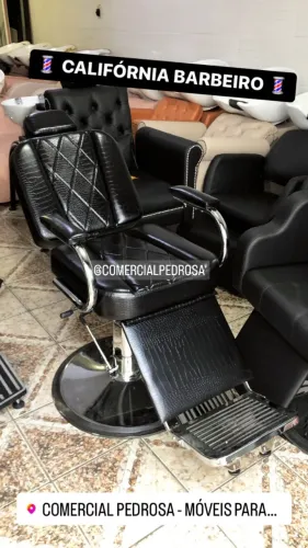 Cadeira de Barbeiro Reclinável Base e Parapé de Barbeiro Reforçado de Barbearia Nova
