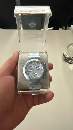 Relogio Swatch feminino cara azul