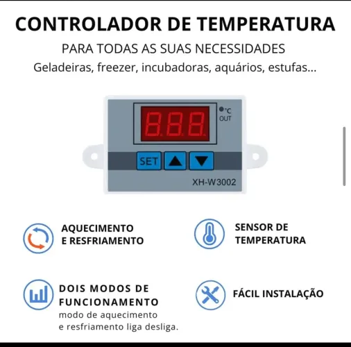 Controlador de temperatura w3002 termostato para aquário chocadeira controle de geladeira 
